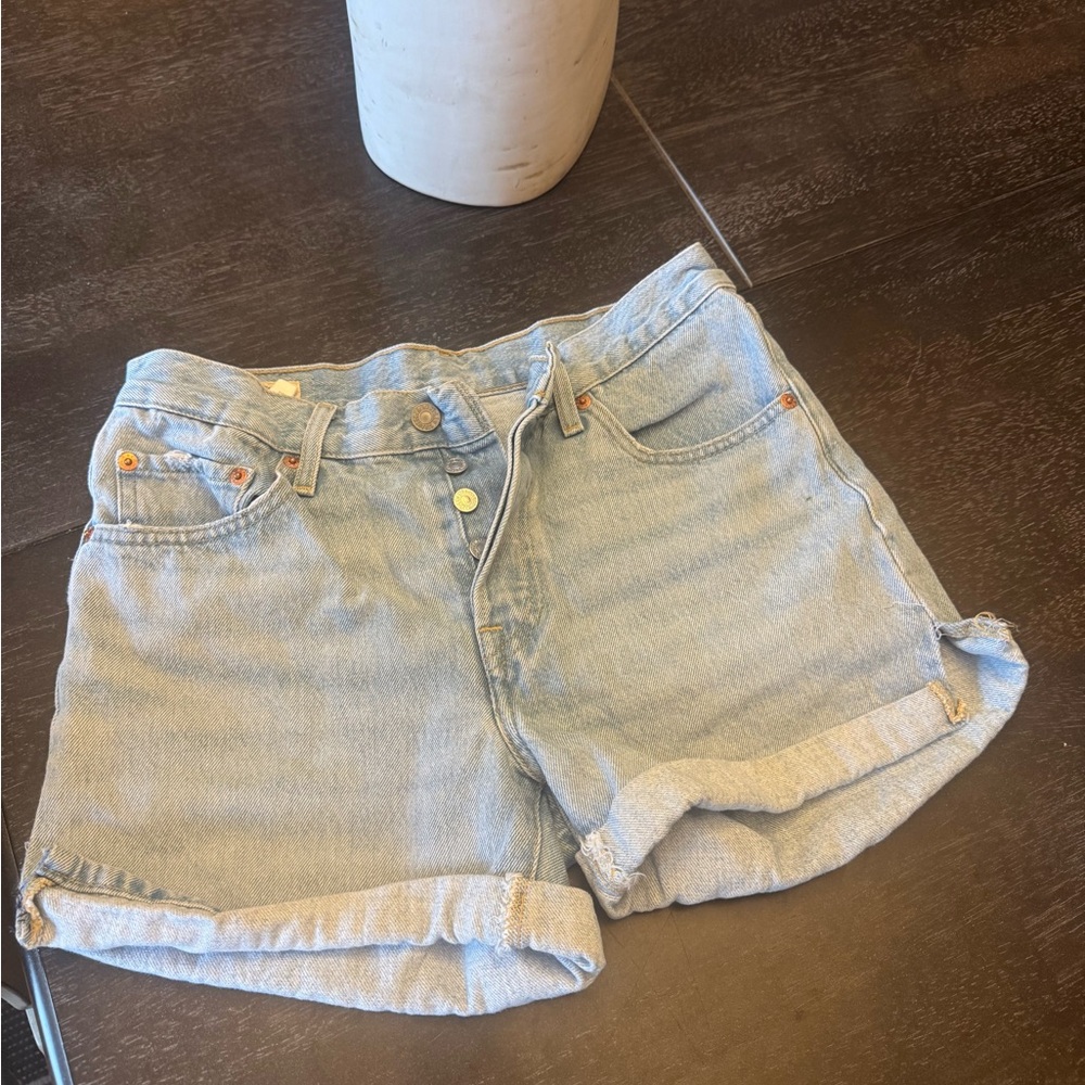 Levi's Blue Jean Shorts Distressed Casual Style worn once!